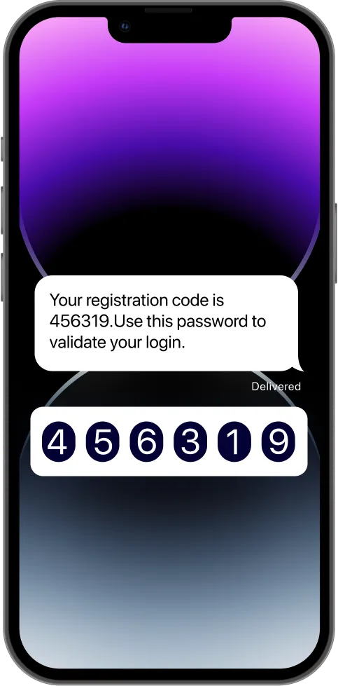 iPhone screen showing secure OTP message via CPaaS